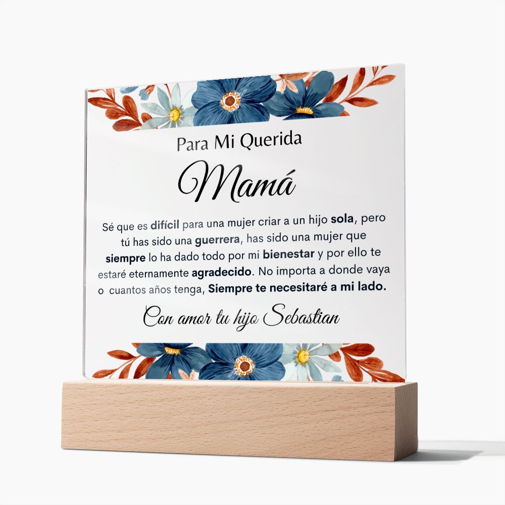 Para Mi Querida Mama | Eres una Guerrera | Cuadro de Acrilico