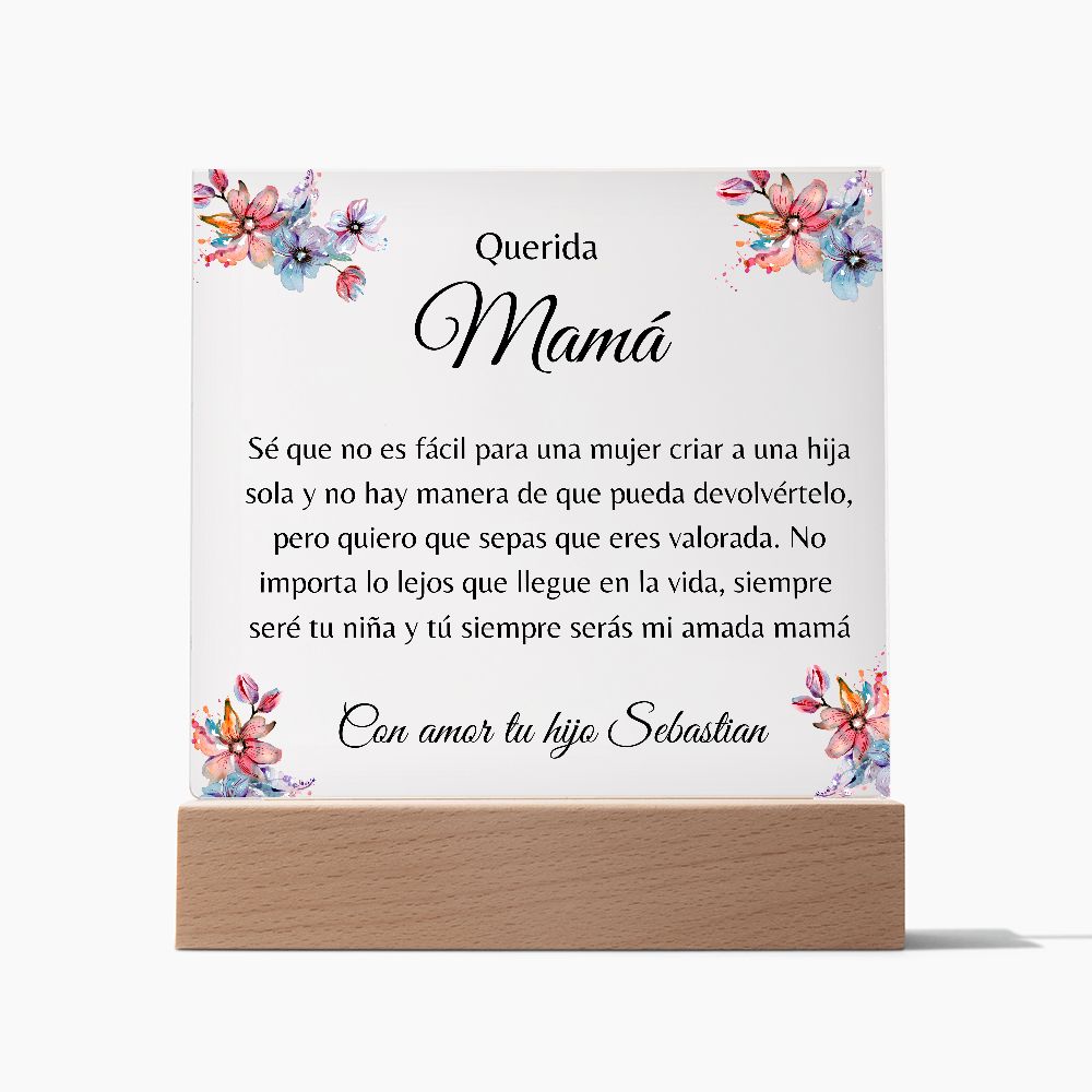 Placa Personalizada para Mamá | Siempre Seras mi amada Mamá