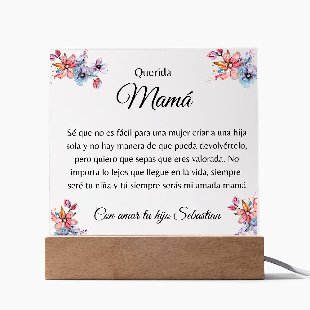 Placa Personalizada para Mamá | Siempre Seras mi amada Mamá