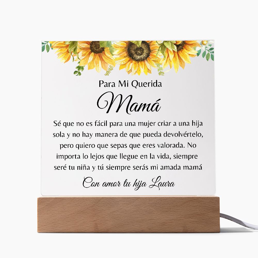 Para Mi Querida Mamá | Siempre Sere tu Nina| Cuadro de Acrilico